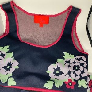 Z Spoke Zac Posen floral knit swing dress sz M